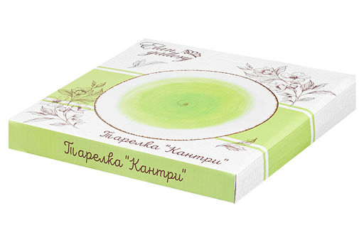 Тарелка обеденная Elan Gallery Кантри фарфор зеленая 26.5×26.5×2.5 см  фото 11