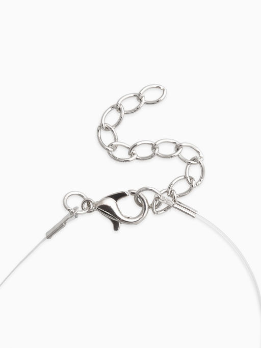 Кулон На леске, цвет белый в серебре, 30 см