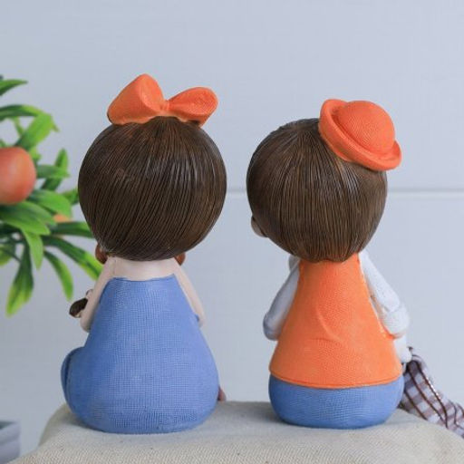 Цена за 2 шт. Фигурка Мальчик/Девочка висячие ножки 2 штуки набор 20 см / 9936 /уп 60/ - Галеонтрейд фото 2