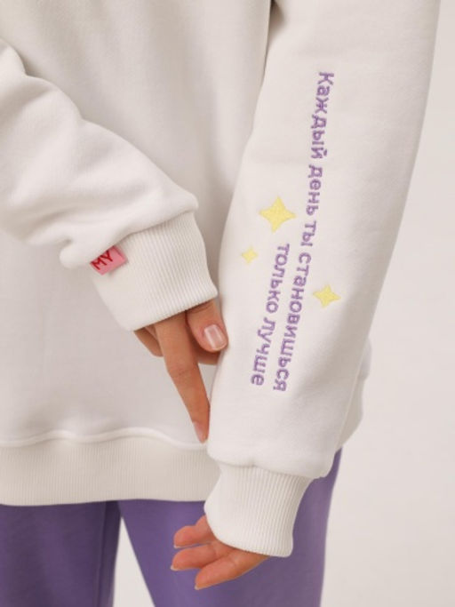 MY Свитшот жен. О-вырез вышивка рукав (Каждый день...) СО009  фото 18