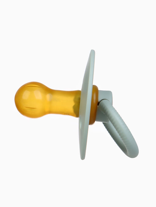 Соски-пустышки, от 3 мес., латекс, классические, в контейнере, набор из 2 шт., зелёный/серый, M&B