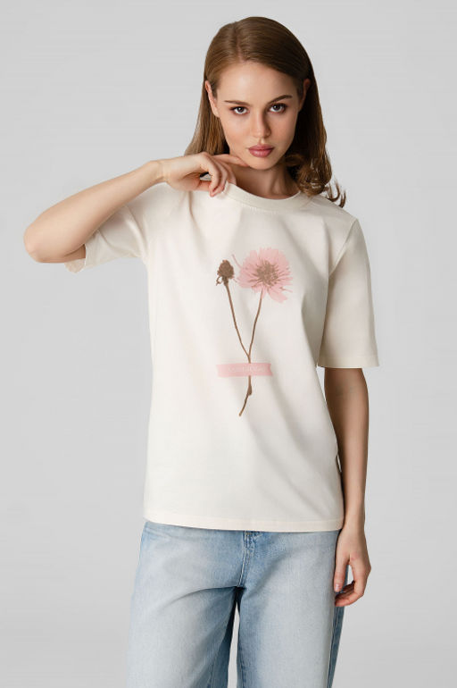 Арт. 31159 Футболка женская 44-52 (5 шт) Цвет:молочный - Калинка фото 2