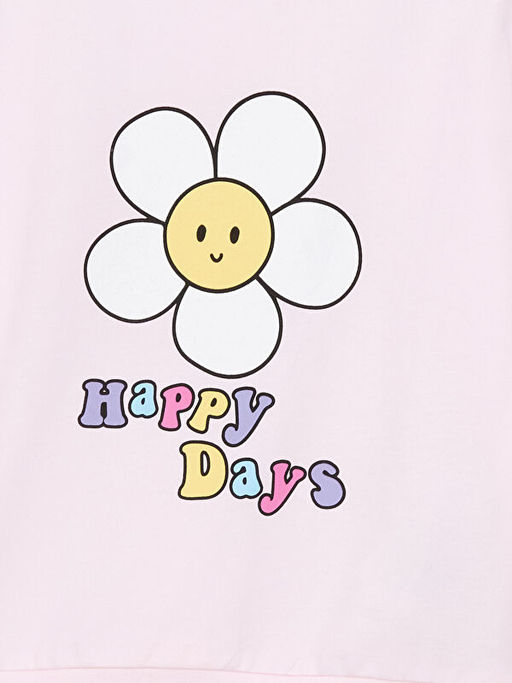 Bisiklet Yaka Bask?l? K?z ?ocuk Pijama Tak?m?