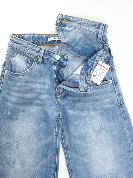 Джинсы голубые для девочки 33-1051 голубой - Mini maxi фото 17