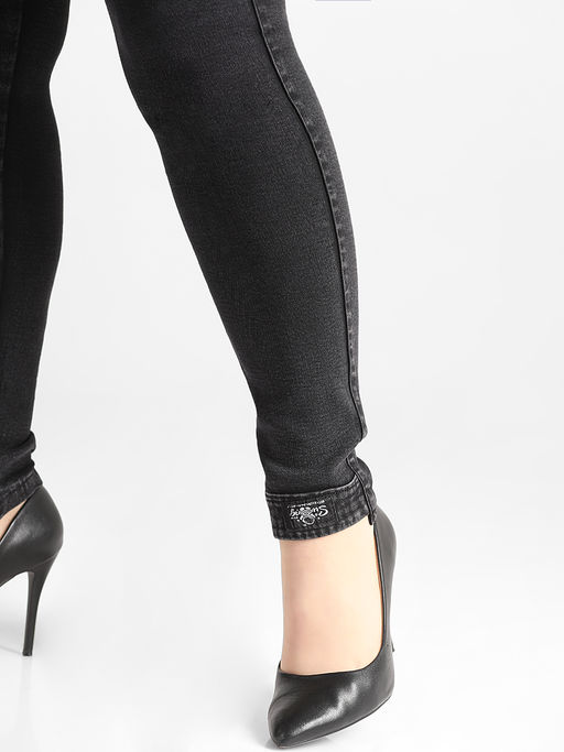 Джеггинсы утепленные на флисе темно-серые женские - Almond фото 2