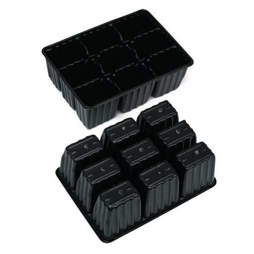 Цена за 5 шт. Мини-парник для рассады, 37×16×13 см, 2 вставки, 18 ячеек, пластик, Greengo