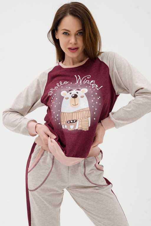 Костюм женский из футера Гамми бордо - Амадэль фото 24