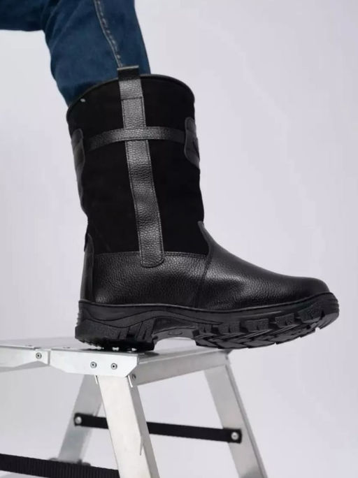 Монголки черные с замком, литая подошва,