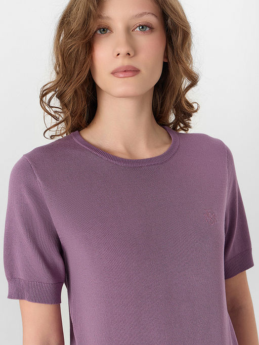 Джемпер женский с короткими рукавами фиолетовый - Mark formelle фото 5
