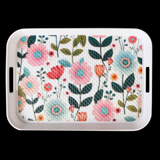 Поднос прямоугольный 38х27 см / 3827 /уп 80/с ручками - Галеонтрейд фото 4