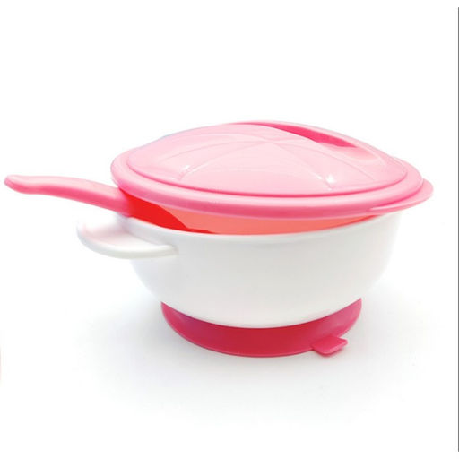 Набор детской посуды: миска на присоске 400мл., с крышкой, ложка, цвет белый/зеленый - Крошка я фото 11