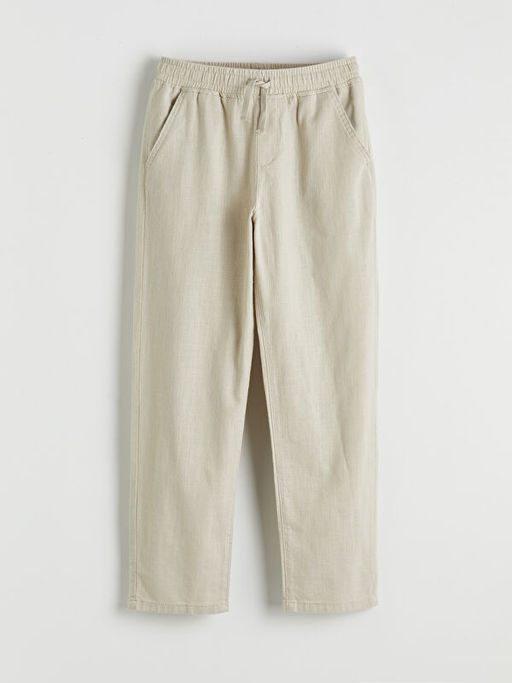 Keten G?r?n?ml? Erkek ?ocuk Pantolon