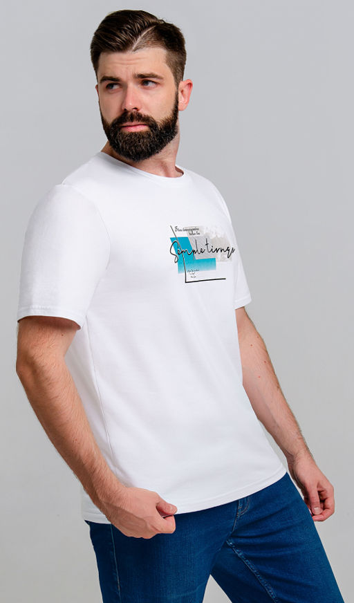 Арт. 67125 Футболка мужская 48-56 (5 шт) Цвет:белый - Идеал фото 3