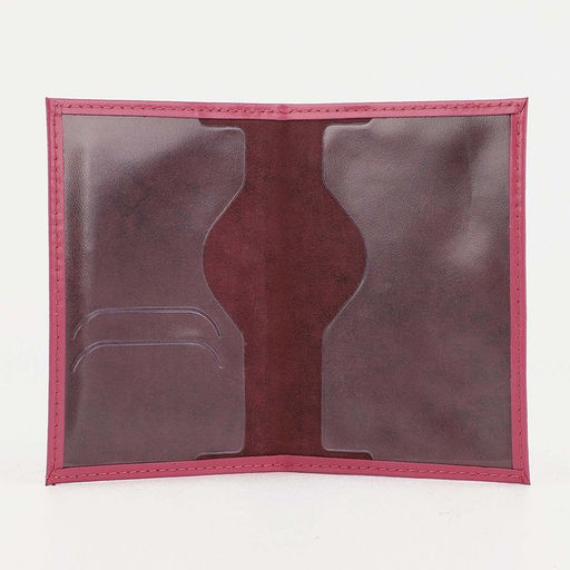 Обложка для паспорта, натуральная кожа, тиснение фольгой, гладкая, розовая