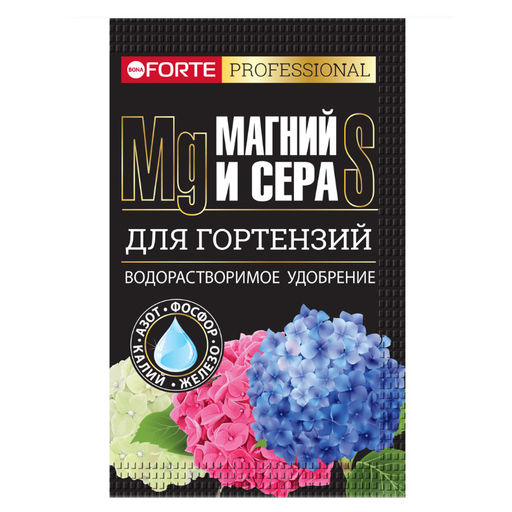 Компл. мин. удобр. "Bona Forte" Для гортензий водорастворим. с серой и магнием, пакет 100г