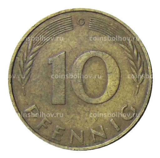Монета 10 пфеннигов 1974 года G Германия