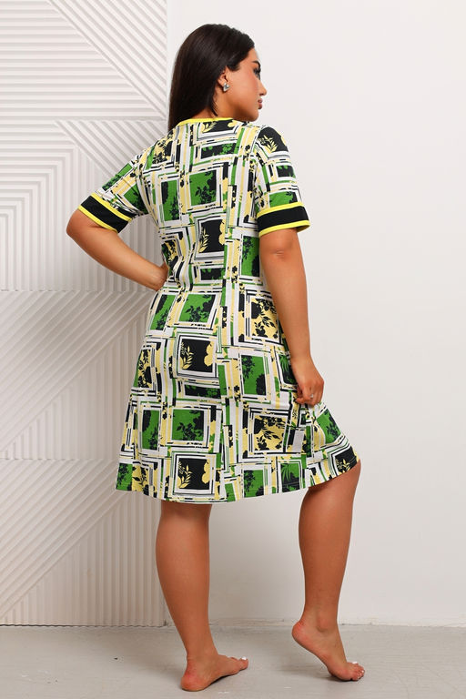 Халат женский из кулирки Марфа цитрусовый микс - Амадэль фото 4