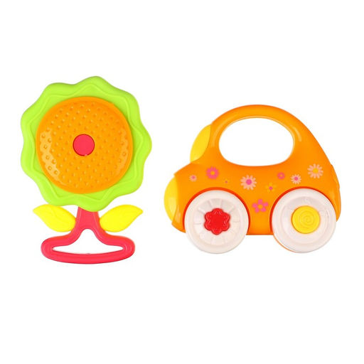 Набор погремушек Наш малыш с эластичными элементами, 2 шт, цвет МИКС, Крошка Я  фото 2
