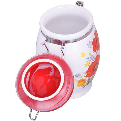 26363 Банка для сыпучих 900мл Маки доломит/металл LR (х24) - Mayer&boch фото 2