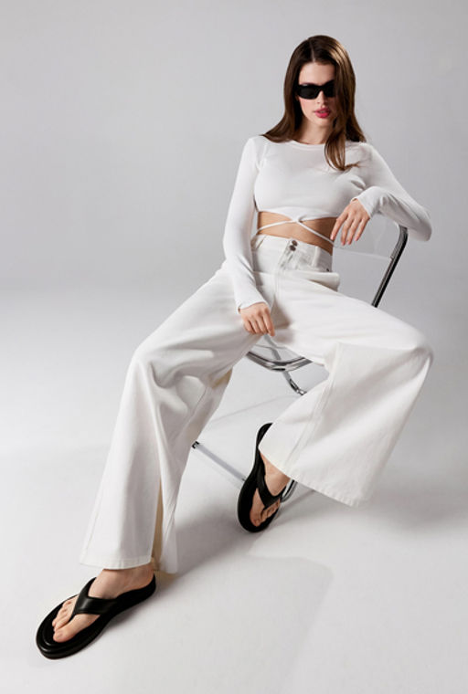 CONCEPT CLUB / Брюки джинсовые жен. Sheffy_wide крем  фото 5