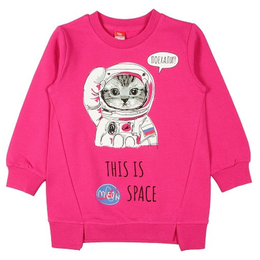 CRB wear/CWK 62510 Платье модель туника для девочки, фуксия/Ex.Cherubino фото 2