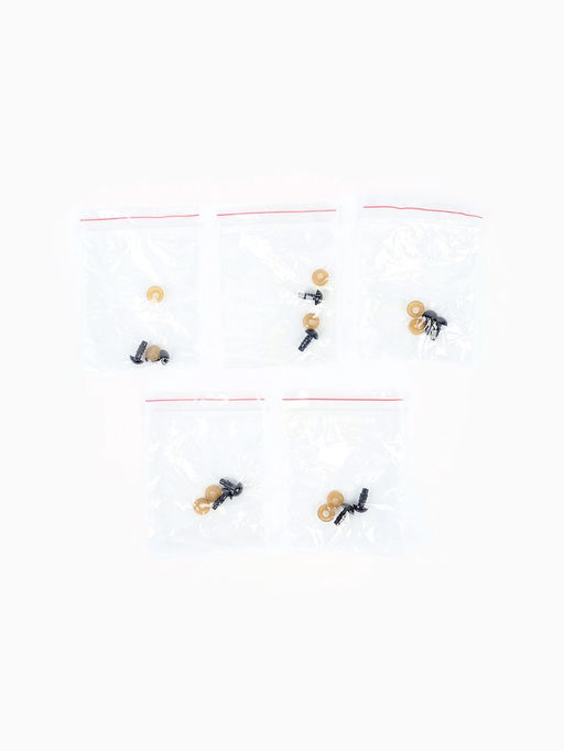 Цена за 7 шт. Глаза винтовые с заглушками, 10 шт., чёрные, 0.8 см