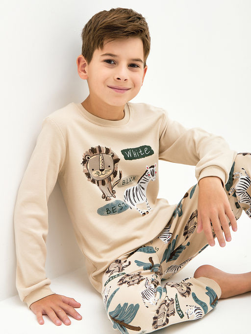 Бежевая пижама для мальчика - Kogankids фото 19