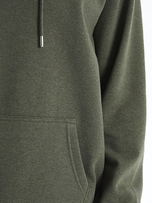 Uzun Kollu Bask?l? Erkek Kal?n Hoodie