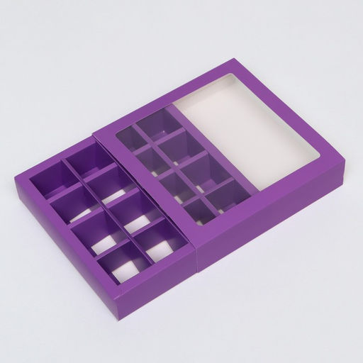 Коробка для конфет, 16 шт, сиреневая, 17,7 х 17,7 х 3,8 см - UPAK LAND фото 3