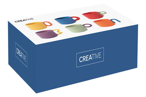 Набор кружек Creative, красный, оранжевый, жёлтый, зелёный, синий, фиолетовый, 0,1 л, 6 шт - Easy life фото 8