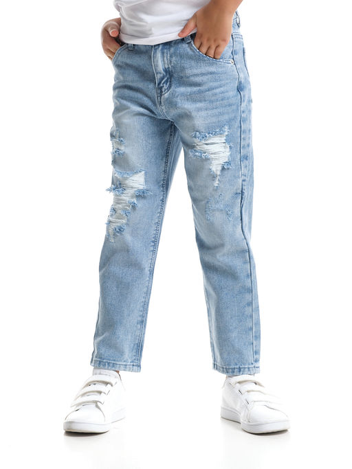 Джинсы голубые для девочки 33-1064 голубой - Mini maxi фото 2