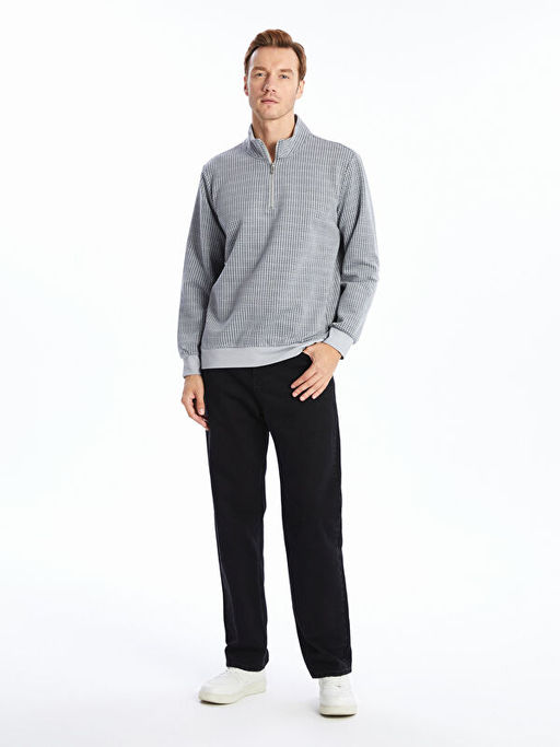 Dik Yaka Erkek Sweatshirt