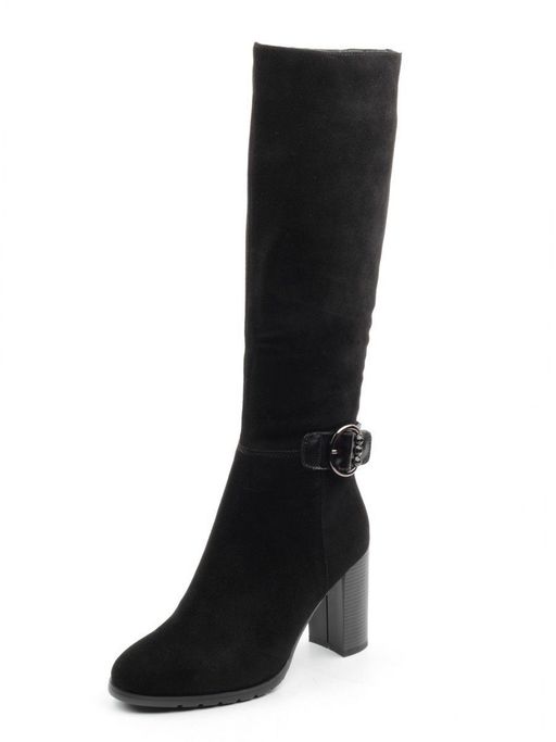 02-A362-15BM-2 BLACK Сапоги женские (натуральная замша, натуральный мех (еврозима)) - Фабричный китай фото 6