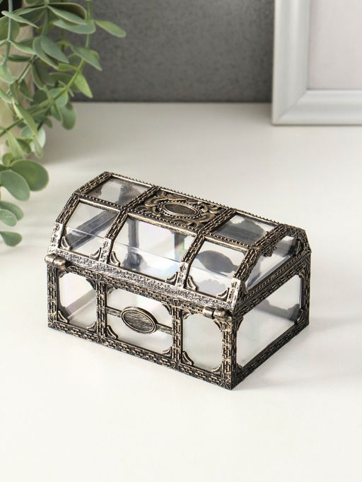 Шкатулка для украшений «Сундучок», пластик под бронзу, 10.5×8×6.5 см