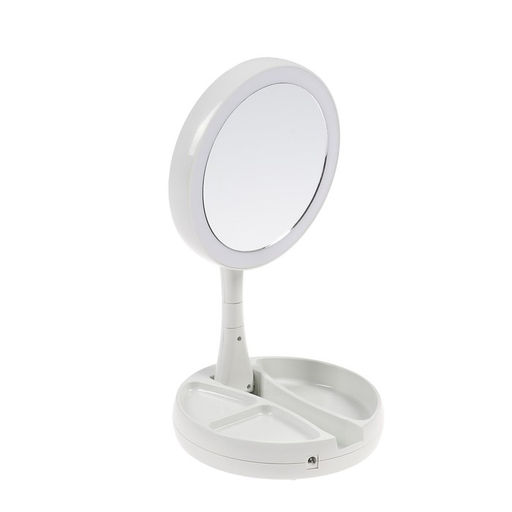 Зеркало Luazon KZ-09, подсветка, настольное, 30×16×16 см, увеличение × 10, USB, белое