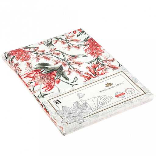 Скатерть 120х145см "Сардиния", длина стола до 105см, на 4 персоны, рогожка, хлопок "Премиум" 186г/м2, упаковка классическая 28х41см, "Домашняя мода" (Россия)