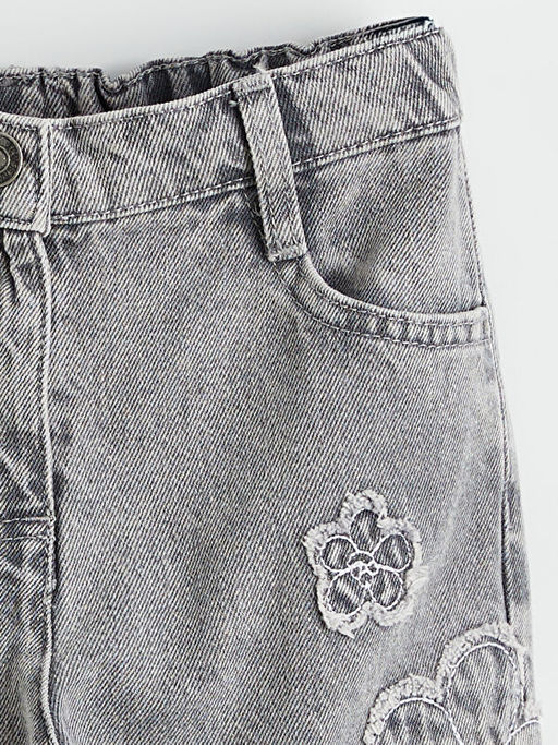 Regular Fit Nak??l? K?z ?ocuk Jean Pantolon