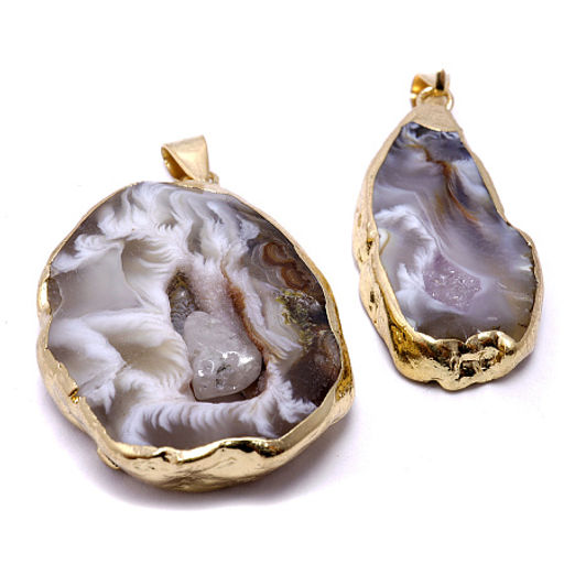 Подвеска из камня Бразильский агат в золоте