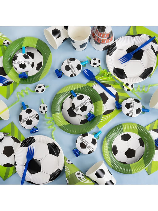 Цена за 2 шт. Карнавальные язычки гудки "Футбол" 11 см, 6 шт. в упак.