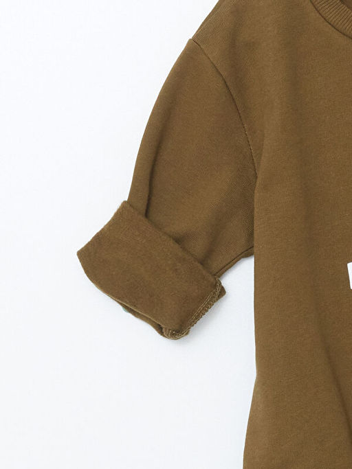 Bisiklet Yaka Bask?l? Erkek Bebek Sweatshirt ve E?ofman Alt 2li Tak?m - Waikiki фото 3