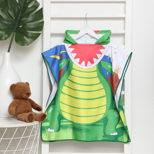 Полотенце-пончо детский LoveLife «Дино» 60×120 см, микрофибра, 225 г/м²