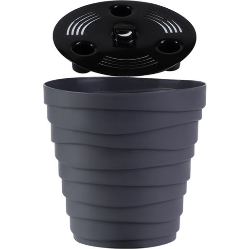 Цена за 2 шт. Кашпо для цветов пластиковое 1,4л d-14,5см "Бархан" Антрацит