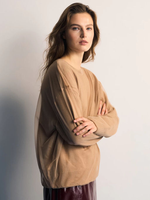 Двухслойный джемпер с хлопком в составе / Zarina фото 6