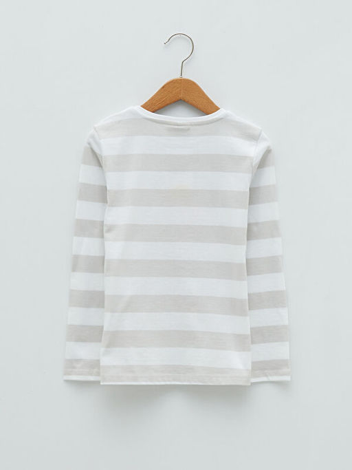 Bisiklet Yaka Bask?l? Uzun Kollu K?z ?ocuk Ti??rt - Waikiki фото 2