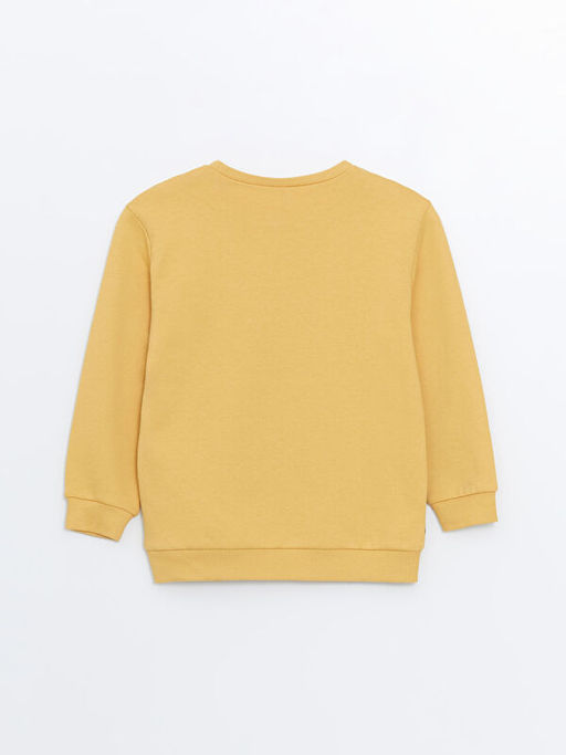 Bisiklet Yaka Uzun Kollu Bask?l? Erkek Bebek Sweatshirt 2li