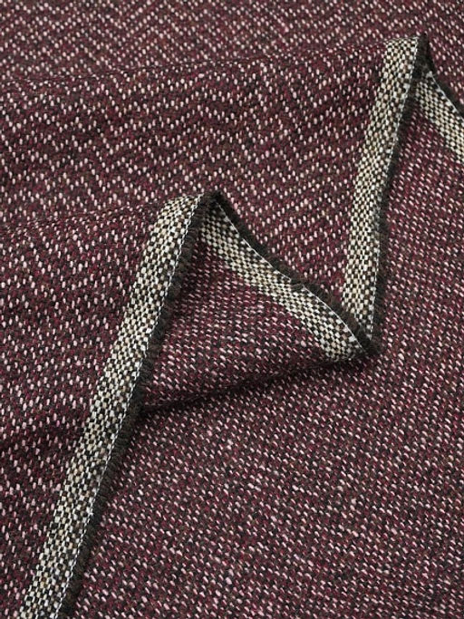 Шерсть пальтово-костюмная Твид Зигзаг цв.темно-вишневый меланж, ш.1.5м, шерсть-30%, п/э-70% - Купава фото 6