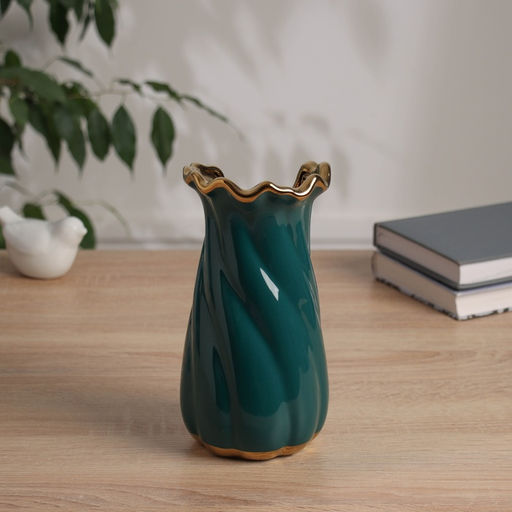 Ваза Икер, 19?9 см, керамика, зелёная