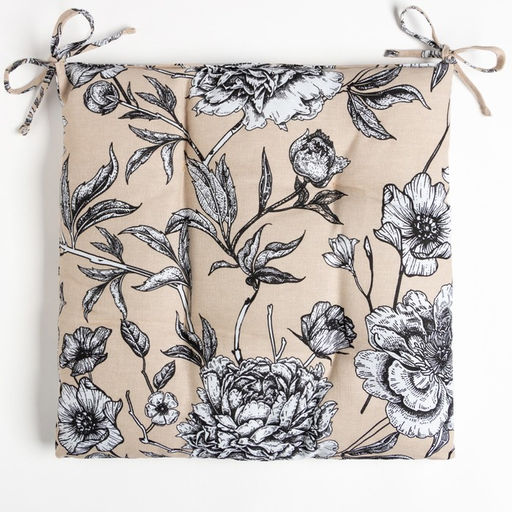 Сидушка на стул Доляна Blooming garden 42х42х7см, 100% хлопок, 164 г/м2  фото 2