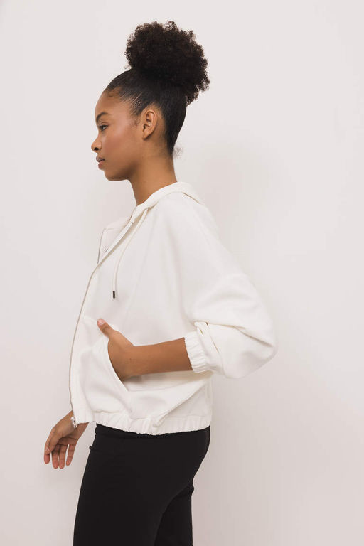 DeFactoFit Oversize Fit Толстовка Премиум с капюшоном и двумя карманами на молнии фото 4