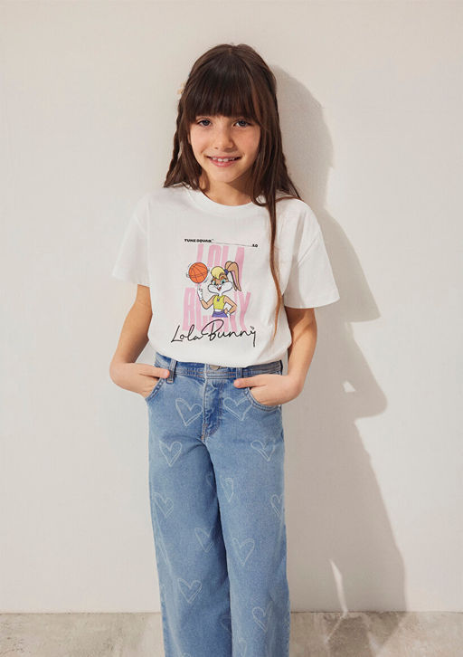 Lola Bunny Bask?l? Ekru Tisort - Mavi фото 2